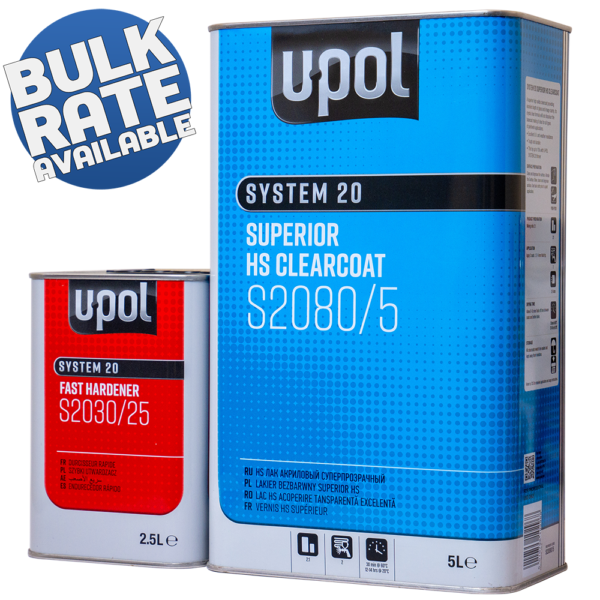 UPOL S2080 2K Acrylic HS Clear Lacquer 7.5 Litre Kit