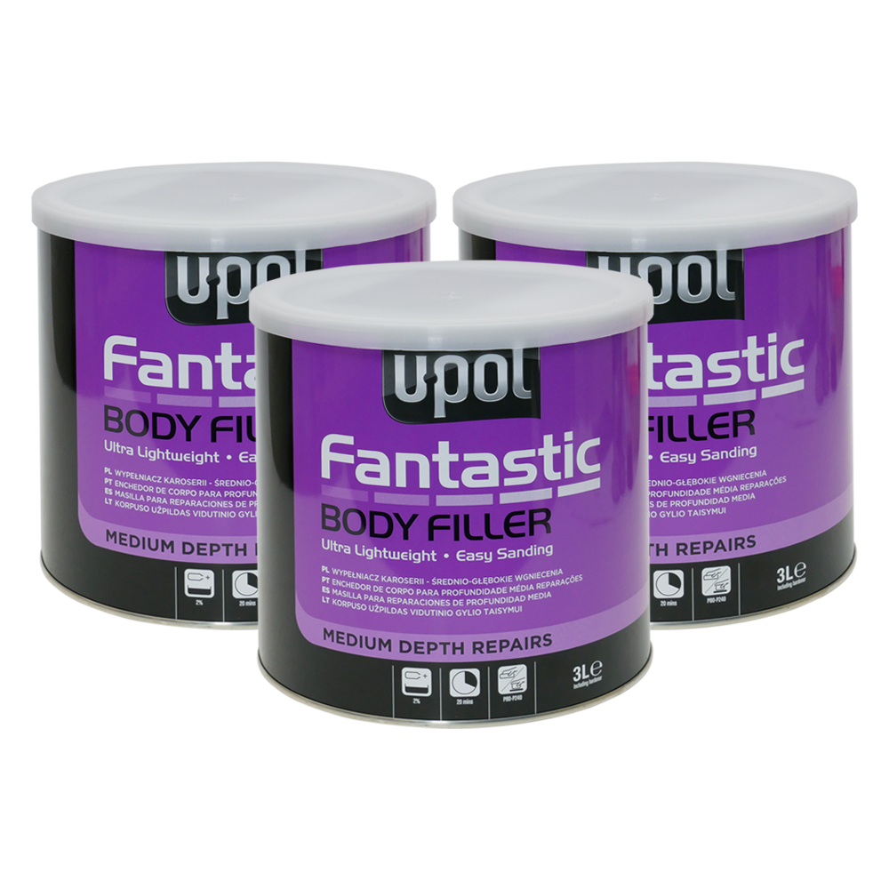 UPOL Fantastic Body Filler 3 Litre x 3 Trade Car Paints Bulk Prices