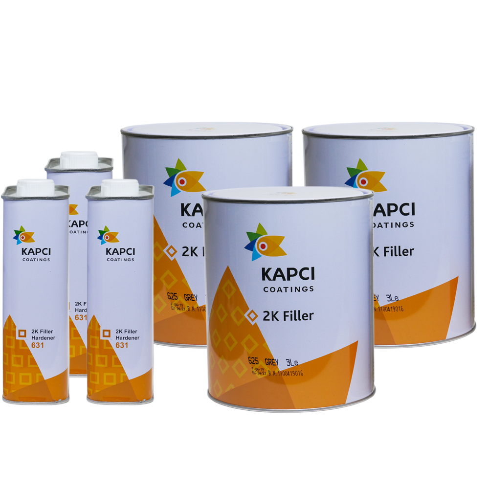 Kapci 2K Grey High Build Primer 3 x 3.75Litre Kit Trade Car Paints