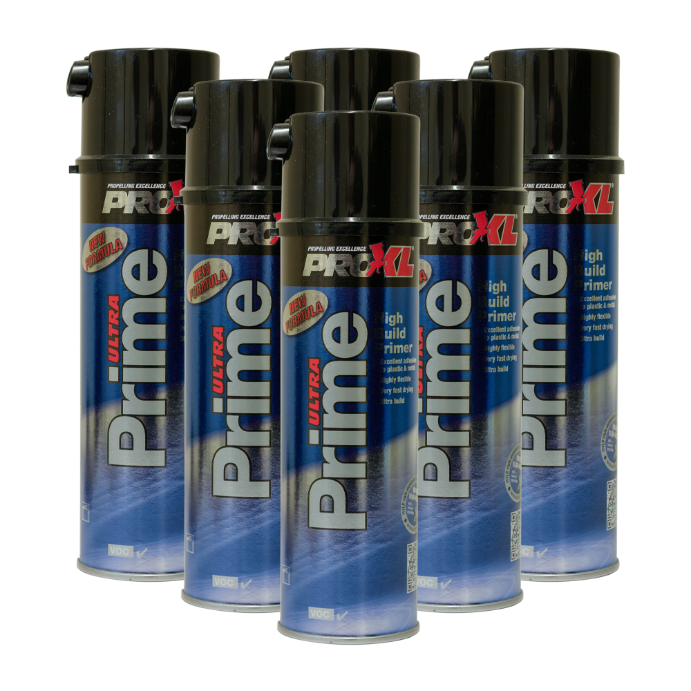 Pro-XL Ultra Primer Filler Grey 500ml Aerosol x 6 - Trade Car Paints