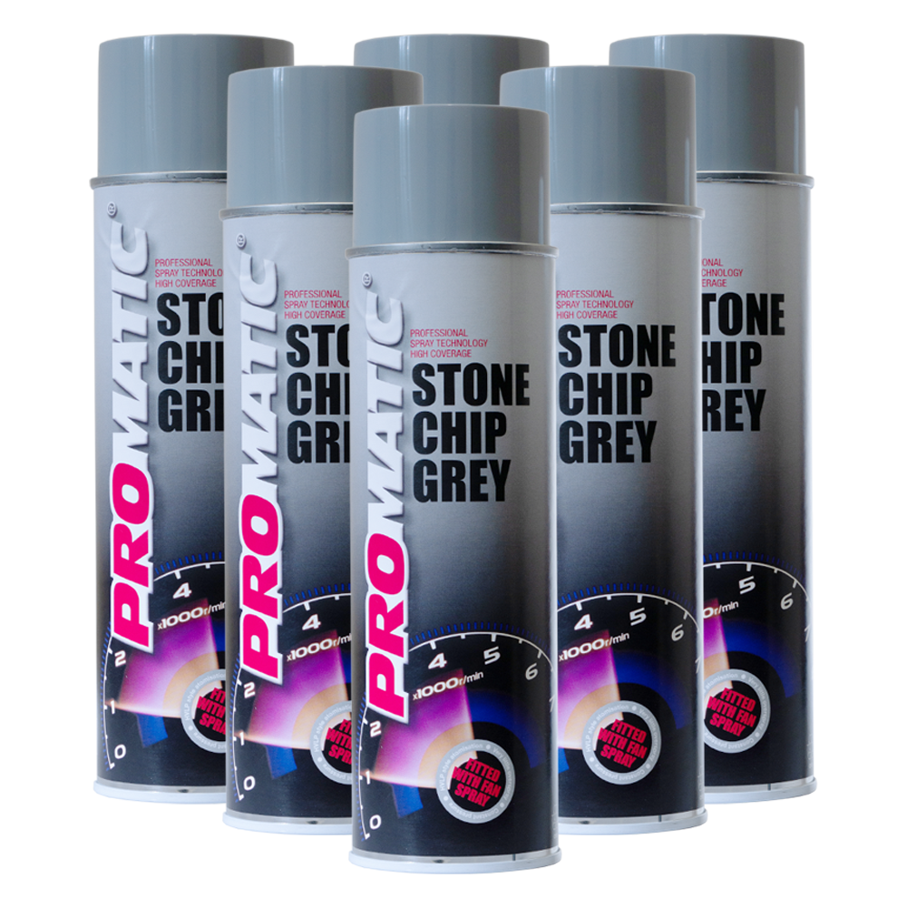 Promatic Stone Chip Grey 500ml Aerosol x 6 Trade Car Paints Bulk Prices