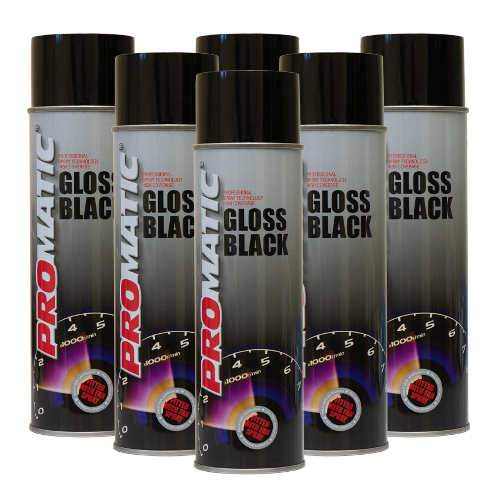 promatic-gloss-black-aerosol-500ml-x-6-trade-car-paints-bulk-prices