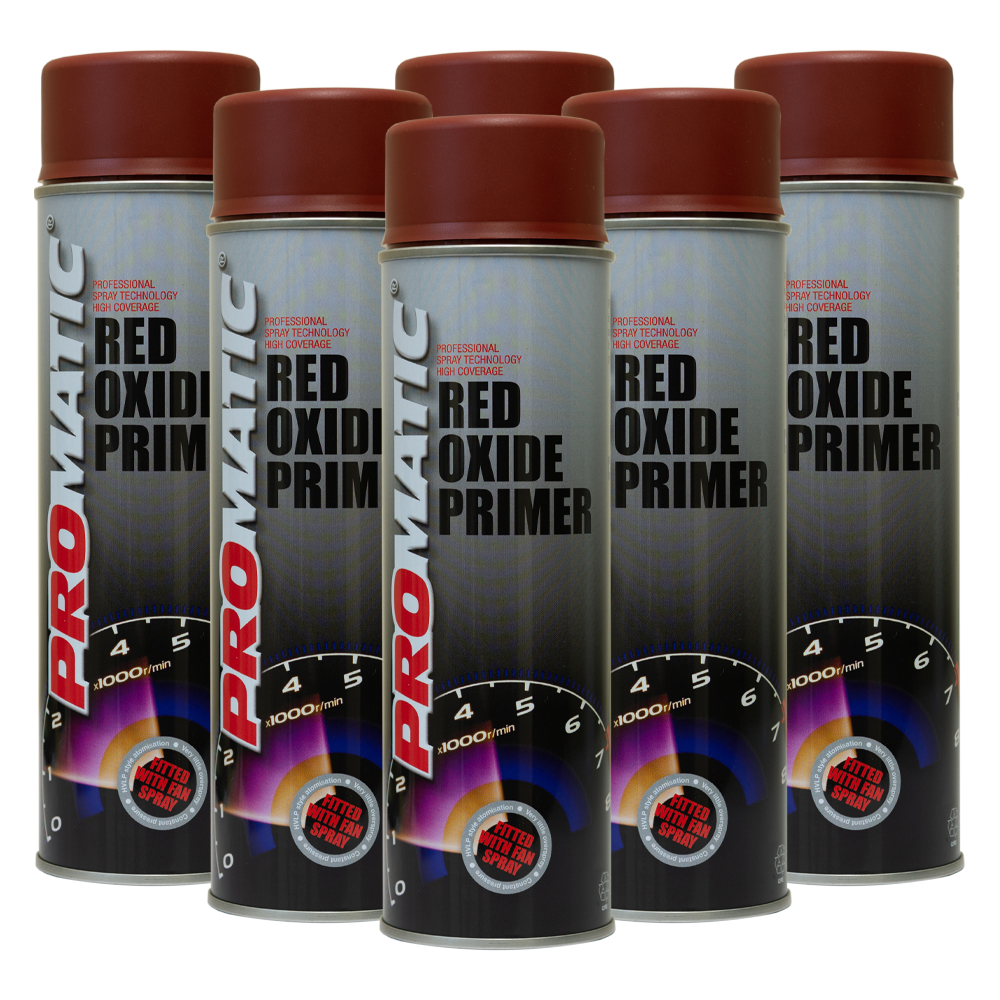 Promatic Red Oxide Primer 500ml Aerosol x 6 Trade Car Paints Bulk
