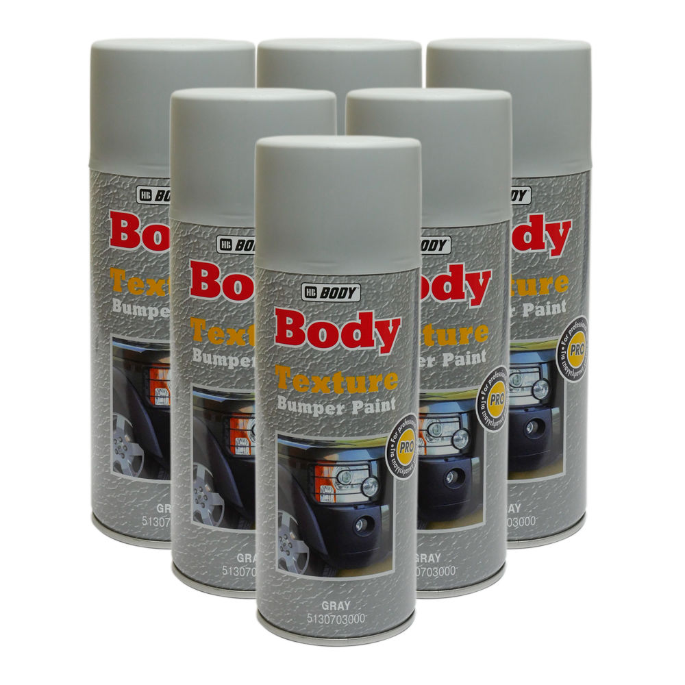HB Body Texture Paint Grey 400ml Aerosol x 6 Trade Car Paints Bulk