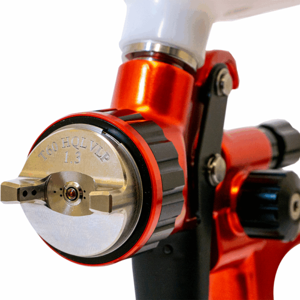 LVLP Gravity Spray Gun 1.3mm Orange T60 - Image 2
